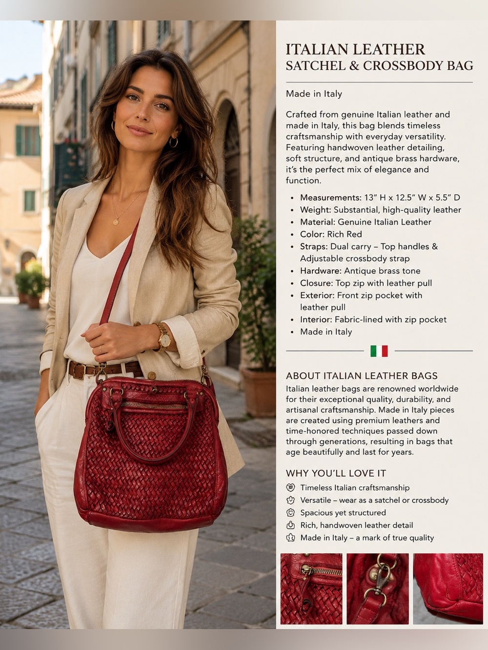 ERRELLEVENTIDUE Red Leather Handbag